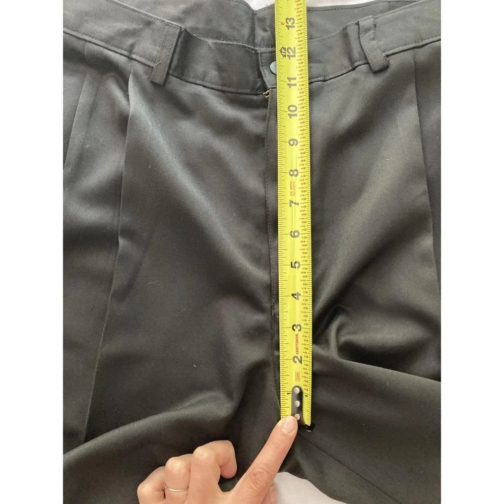 Silkworks Savane Shorts Men 38 Blk Microfiber Pleated Chino Relaxed Fit Pockets